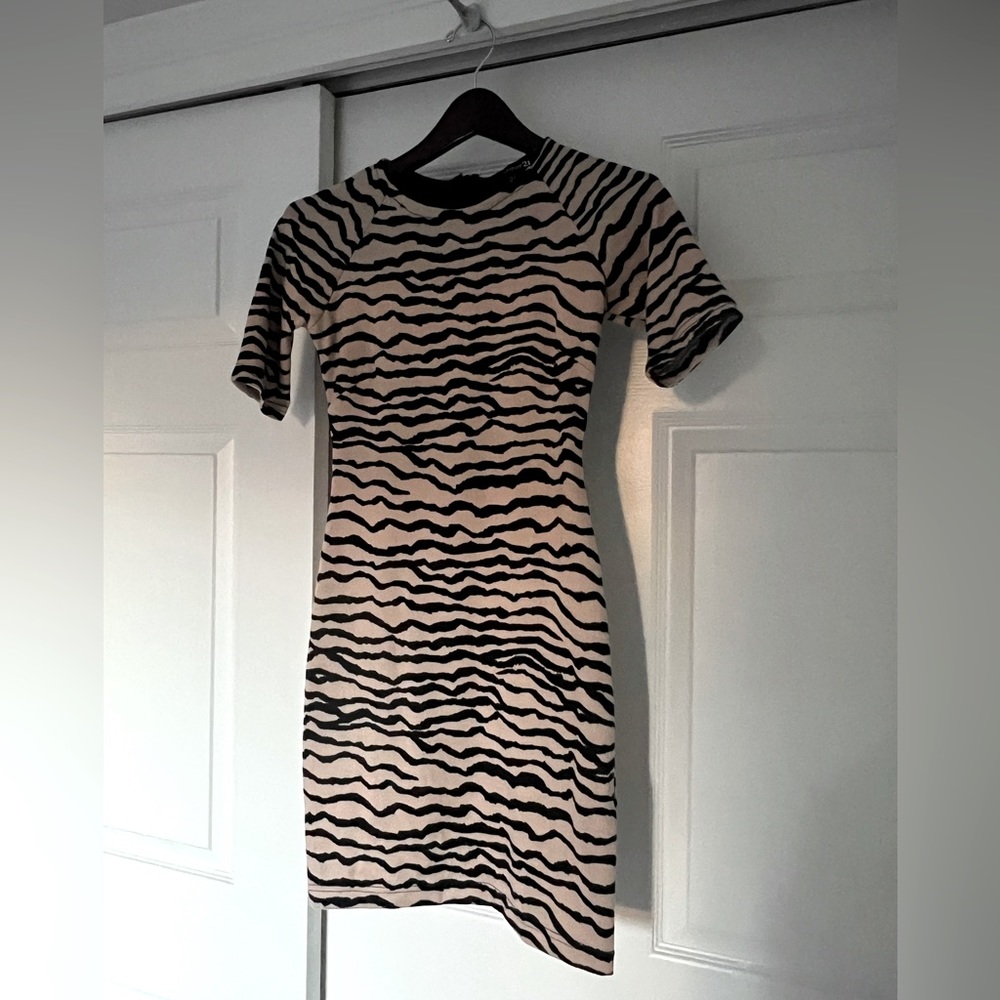 Animal print body con dress